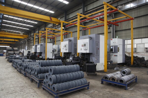 Wheel forging and rolling compound process line